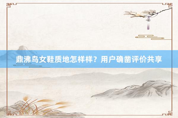 鼎沸鸟女鞋质地怎样样？用户确凿评价共享