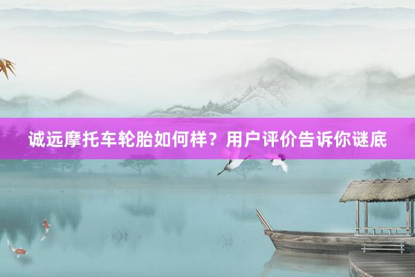 诚远摩托车轮胎如何样？用户评价告诉你谜底